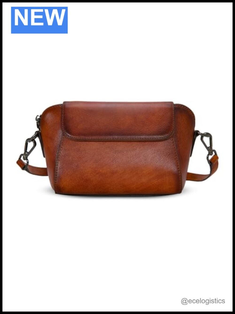 Genuine Leather Small Crossbody Bag with Adjustable Strap and Card Slots